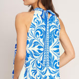 COASTAL CHARM HALTER WOVEN TOP