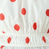 CHERRY KISS POLKA DOT WOVEN TOP