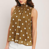 RETRO POP DOT WOVEN TOP