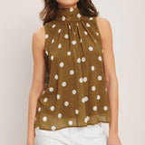 RETRO POP DOT WOVEN TOP