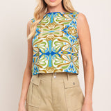 ISLAND MOSAIC WOVEN CROP TOP