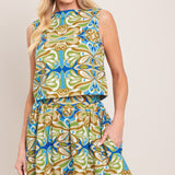 ISLAND MOSAIC WOVEN CROP TOP