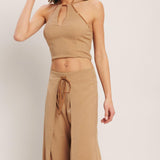 CARAMEL COAST WOVEN CROP TOP