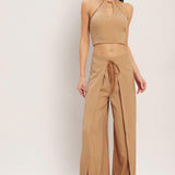 CARAMEL COAST WOVEN CROP TOP