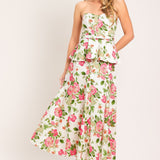 ROSE PETAL WOVEN TUBE TOP