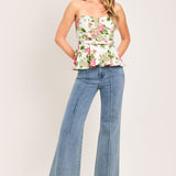 ROSE PETAL WOVEN TUBE TOP