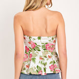 ROSE PETAL WOVEN TUBE TOP