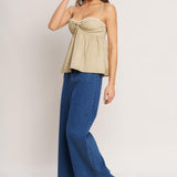 SLEEK TEMPTATION WOVEN TOP