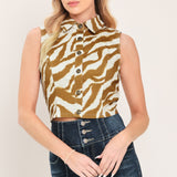 TERRA STRIPE WOVEN CROP TOP