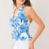 SKY BLOSSOM WOVEN TOP