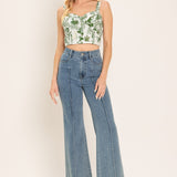GREENHOUSE ROMANCE WOVEN BUSTIER TOP