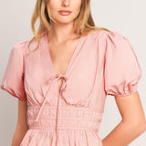 LOVELY CHARM PINK WOVEN TOP