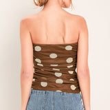 FRENCH GIRL POLKA DOT POWER MESH TUBE TOP