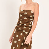 FRENCH GIRL POLKA DOT POWER MESH TUBE TOP