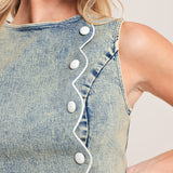 SWEET DETAIL DENIM CROP TOP
