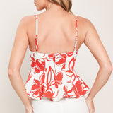 SCARLET BLOOM WOVEN TOP