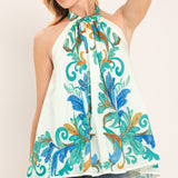 CERULEAN CHARM WOVEN TOP
