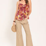 RESORT DREAM PALAZZO WOVEN TOP