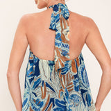 BLUE LAGOON WOVEN HALTER TOP
