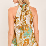 GOLDEN SHORES FLOW WOVEN JACQUARD TOP