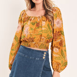 SUNSET GARDEN WOVEN TOP