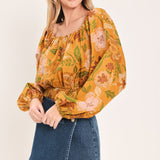 SUNSET GARDEN WOVEN TOP