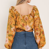 SUNSET GARDEN WOVEN TOP
