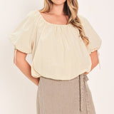 NATURAL CHARM WOVEN TOP