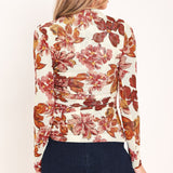SEASONAL BLOSSOM WOVEN MESH TOP