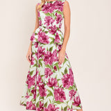 ROMANTIC ROSE PEPLUM WOVEN TOP