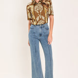 VINTAGE MANOR PALAZZO WOVEN TOP