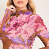 PLUM BLOSSOM POWER MESH TOP