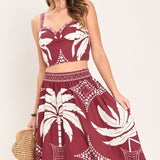 PARADISE CHARM WOVEN TOP AND SKIRT SET