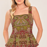 RUSTIC MEDALLION WOVEN TOP