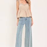 SEASIDE FLUTTER WOVEN TOP