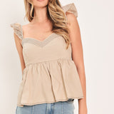 SEASIDE FLUTTER WOVEN TOP