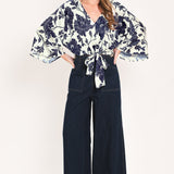 WHITE MAGNOLIA CURRENT WOVEN TOP