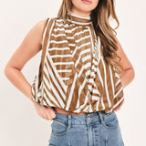 LATTE RIBBON RHAPSODY WOVEN TOP