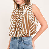 LATTE RIBBON RHAPSODY WOVEN TOP