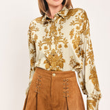 BAROQUE SUNSHINE WANDER WOVEN TOP