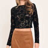 NOIR LACE MOONRISE WOVEN LACE CROP TOP