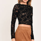 NOIR LACE MOONRISE WOVEN LACE CROP TOP