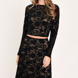 NOIR LACE MOONRISE WOVEN LACE CROP TOP