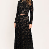 NOIR LACE MOONRISE WOVEN LACE CROP TOP
