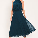 TEAL SHADOW SWAY WOVEN JACQUARD TOP