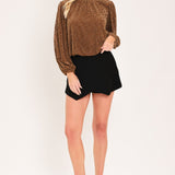 AUBURN SHIMMER MUSE WOVEN VELVET LACE TOP