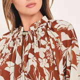 GOLDEN SEASON RUST HARDWARE-DETAIL BLOUSE