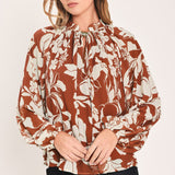 GOLDEN SEASON RUST HARDWARE-DETAIL BLOUSE