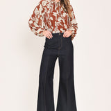 GOLDEN SEASON RUST HARDWARE-DETAIL BLOUSE