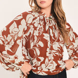 GOLDEN SEASON RUST HARDWARE-DETAIL BLOUSE